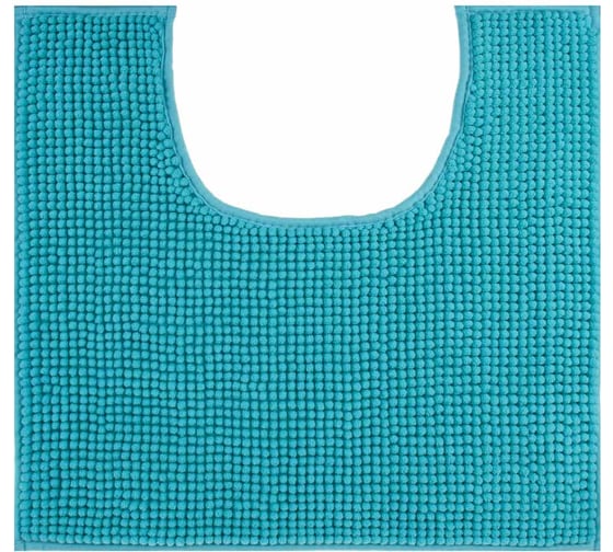 Изображение товара Коврик для туалета VETTA синель, 50x50 см, 1.2 см, бирюзовый 462-731