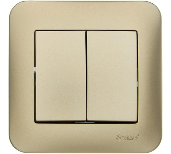 Изображение товара Выключатель двойной Lezard ASTI золото 7081-3636-101