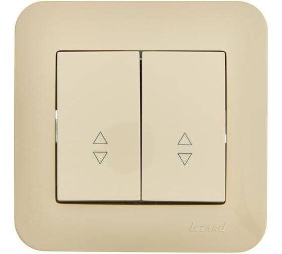 Изображение товара Выключатель проходной Lezard ASTI двойной крем 7081-0303-106