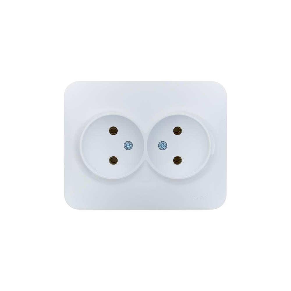 Изображение товара Розетка двойная Lezard ASTI без заземления, ПБТ, белая 7081-0200-128B