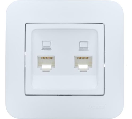 Изображение товара Розетка компьютерная двойная Lezard ASTI белая 7081-0202-141