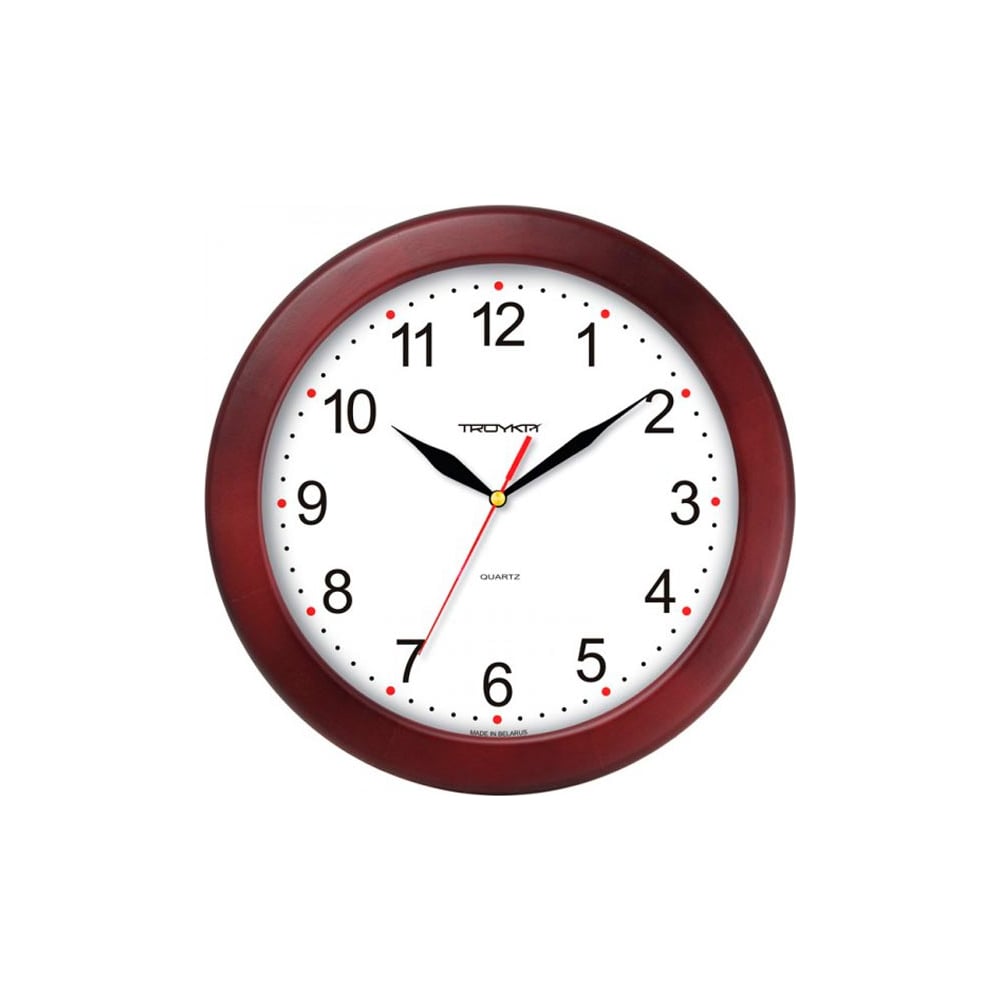 Изображение товара Настенные деревянные часы TROYKATIME Тройка 11162112 бордовые механические часы