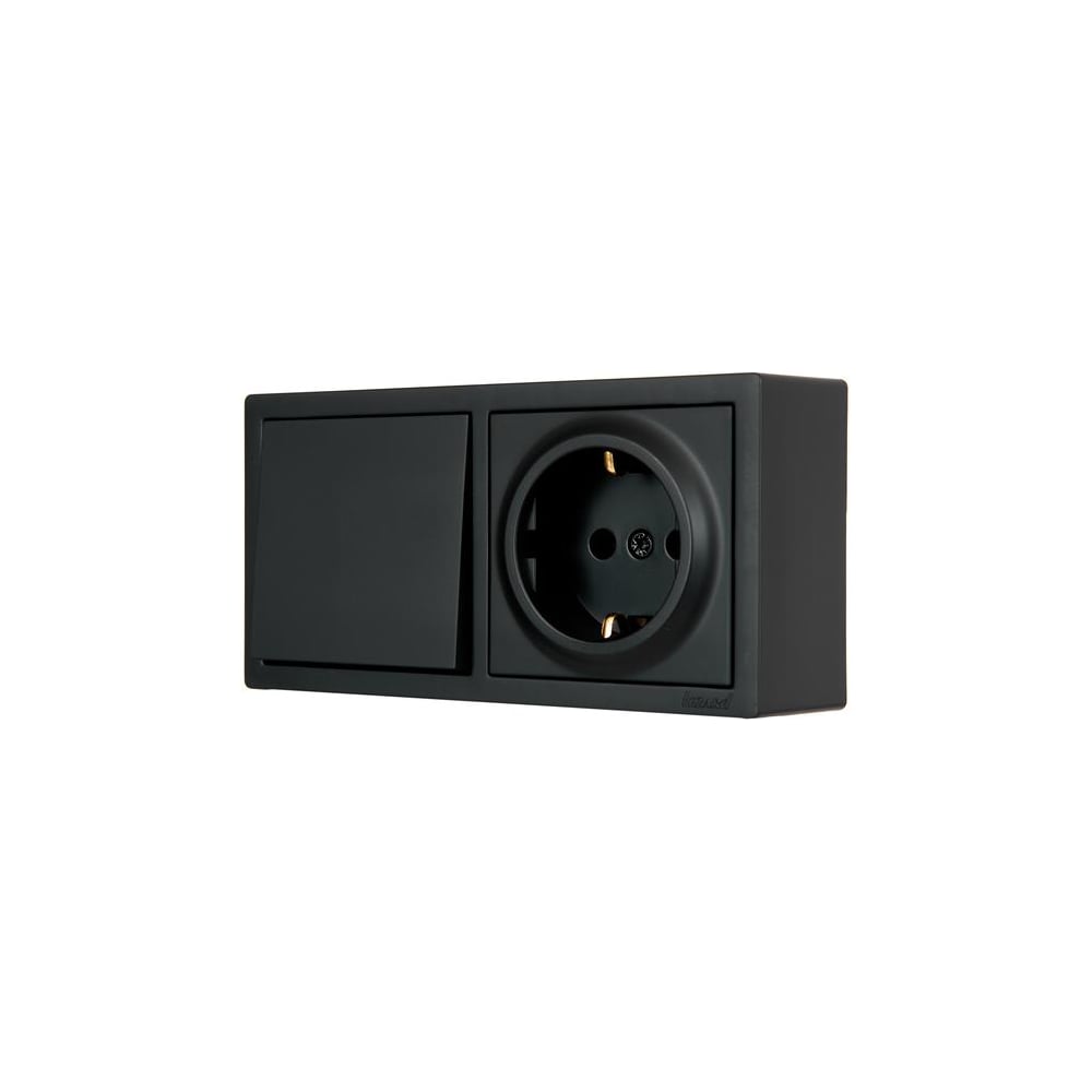Изображение товара Выключатель и розетка Lezard LETO горизонтальный черный
