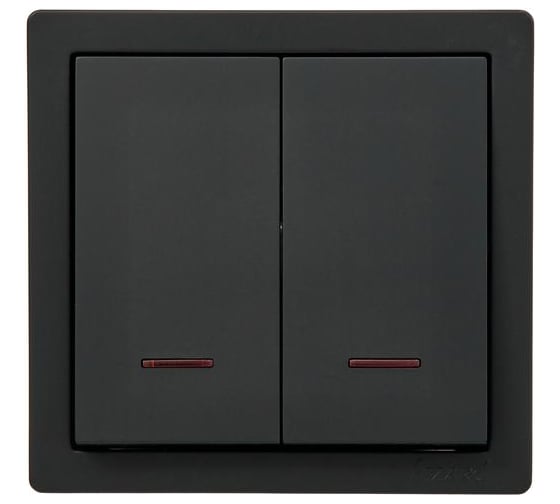 Изображение товара Выключатель двойной с подсветкой Lezard LETO чёрный бархат 752-4200-112