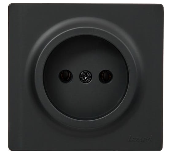 Изображение товара Розетка Lezard LETO без заземления, ПБТ, чёрный бархат 752-4200-121B