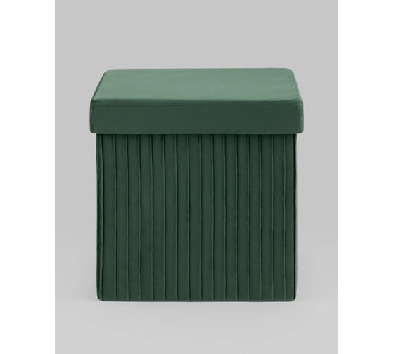 Изображение товара Пуф складной Стул Груп Store Square с ящиком, зеленый комплект 4 пуфа HS15-F12 V65 BOX