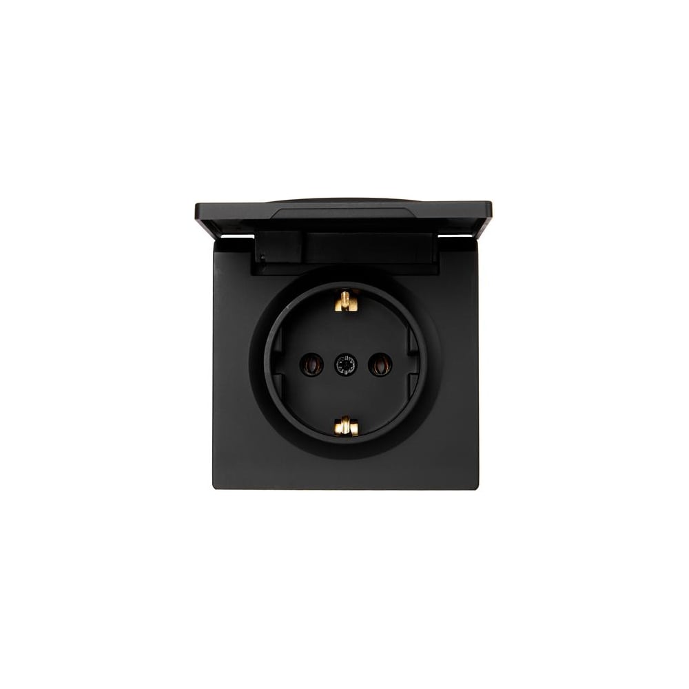 Изображение товара Розетка Lezard LETO с заземлением, черный бархат