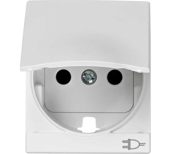 Изображение товара Накладка с защитными шторками и крышкой Simon, на розетку с заземляющим контактом, C, белый 82090-50