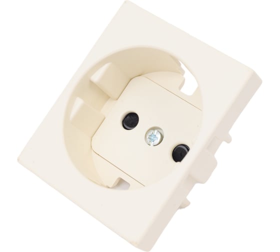 Изображение товара Накладка с защитными шторками на розетку с заземлением Simon, широкий C, слоновая кость 82041-51