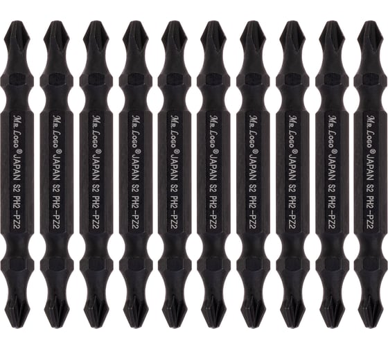 Изображение товара Бита для шуруповерта магнитная торсионная двусторонняя PH2xPZ2x65 мм, сталь - Японская S2, блистер Mr.Logo A065P2PZ2T-10