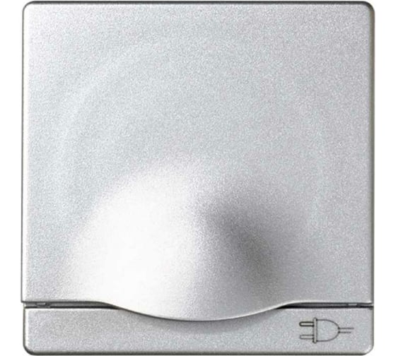 Изображение товара Накладка с крышкой и защитными шторками для двухполюсной розетки с заземлением Simon, S82 Detail алюминий 82090-93