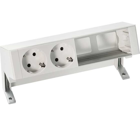 Изображение товара Настольный розеточный блок Simon, 2x2P+E, 2 пустых модуля, белый, 400 42402000-130