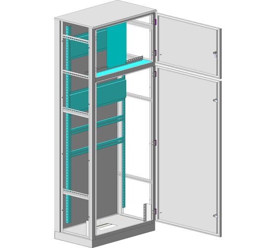 Изображение товара Корпус MULTICOLOR ВРУ-2 IP-54 (450x2000x600) со съемными боковыми панелями (ШхВхГ) RAL 7035 MLT.VRB2.54.45.20.60