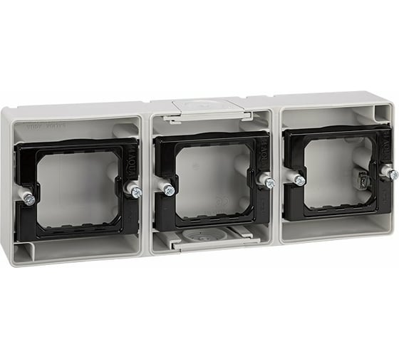 Изображение товара Основание под 3-местную рамку Simon, IP55, 236*84*33мм, S44 Aqua, серый 4400765-35