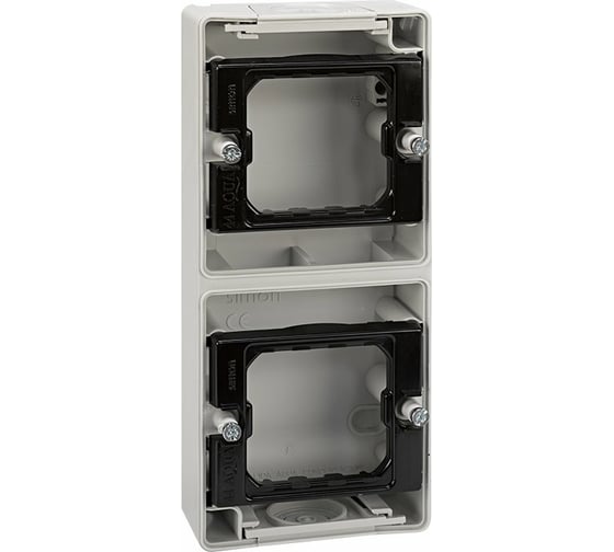 Изображение товара Основание под 2-местную рамку Simon, IP55, 170*75*33мм, S44 Aqua, серый 4400763-35