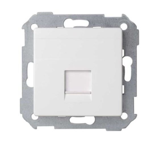 Изображение товара Адаптер Simon со шторками на 1 коннектор UTP RJ45, FTP RJ45, RJ12, AMP, S82, S82N, белый 82005-30