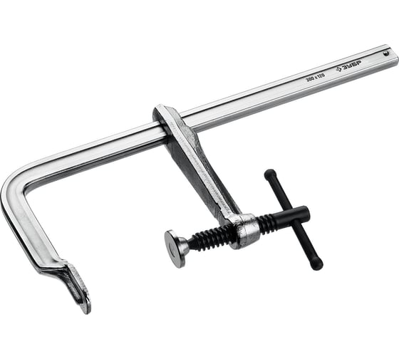 Изображение товара Цельнокованая струбцина ЗУБР КС-300/120 тип F, 300/120 мм 32157-120-300