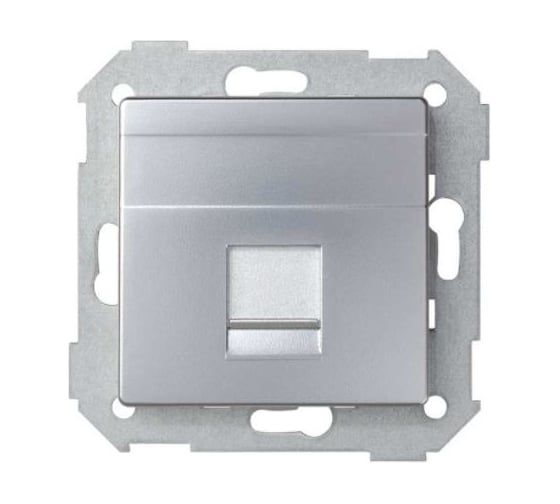 Изображение товара Адаптер Simon со шторками на 1 коннектор UTP RJ45, FTP RJ45, RJ12, AMP, S82,82N, алюминий 82005-33