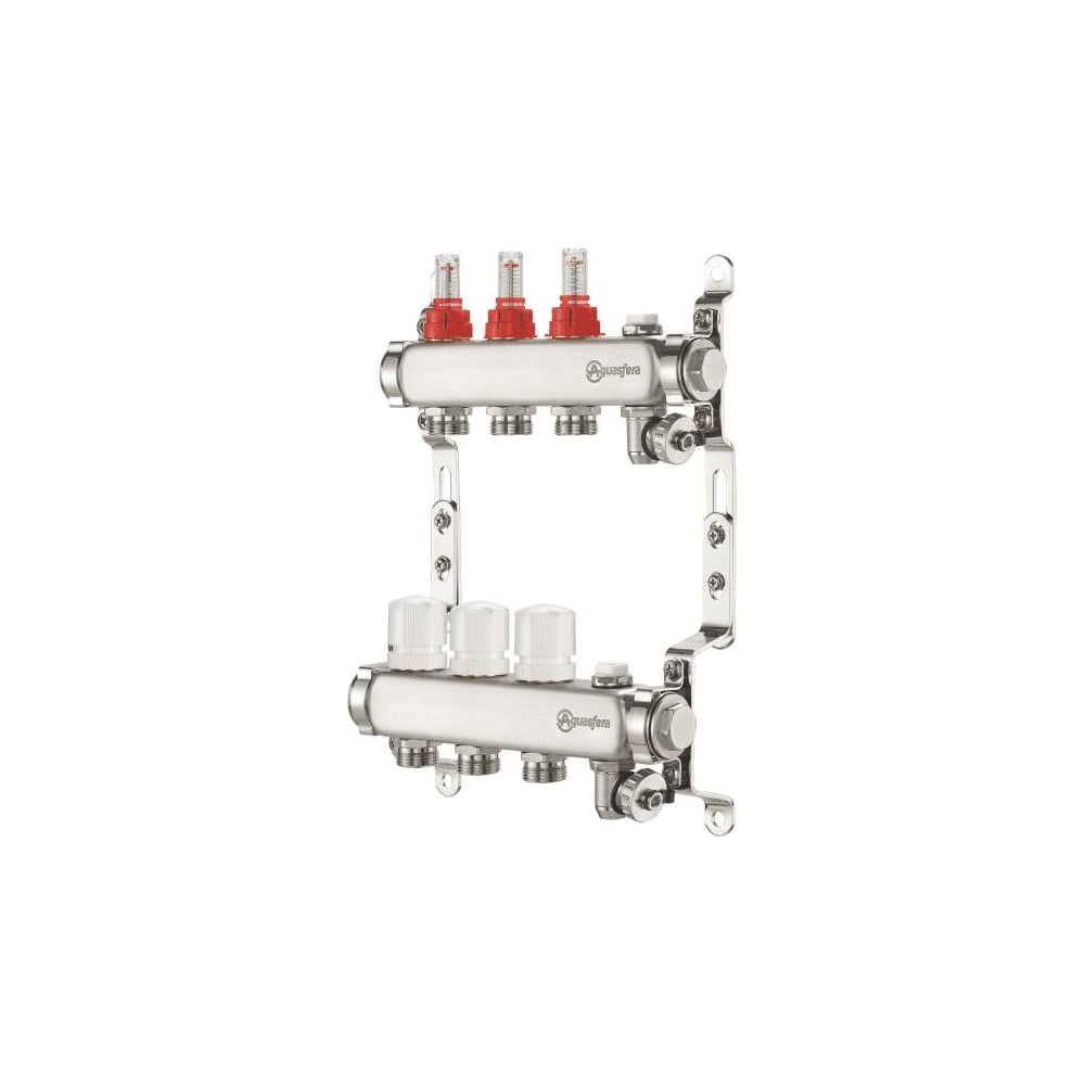 Изображение товара Группа коллекторов Aquasfera из нержавеющей стали с расходомерами 1 дюйм