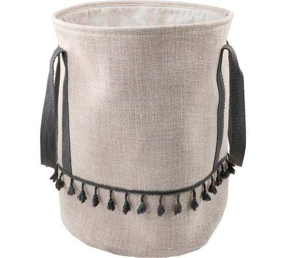 Изображение товара Корзина бельевая с ручками HANDY HOME Кантри Д350 Ш350 В420, пепельный LIS-89