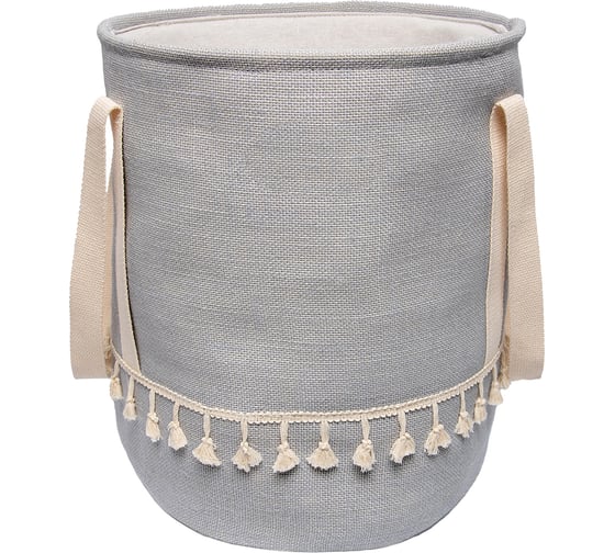 Изображение товара Корзина бельевая с ручками HANDY HOME Кантри Д350 Ш350 В420, серый LIS-84