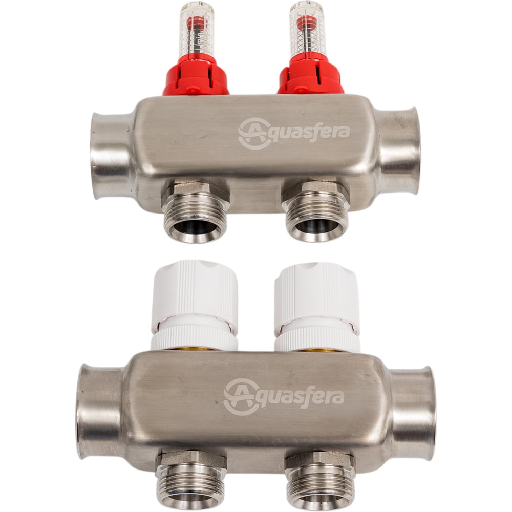 Изображение товара Группа коллекторов Aquasfera 9503-01 из нержавеющей стали с расходомерами