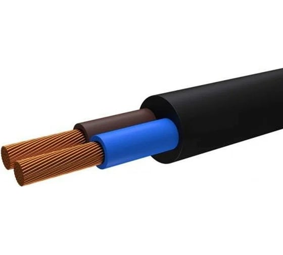 Изображение товара Провод ЭЛЕКТРОКАБЕЛЬ НН ПВС 2x1, 380В, черный, упаковка 100м 000007171