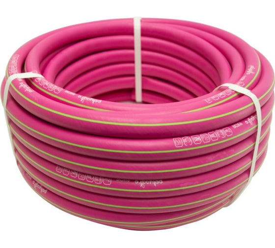 Изображение товара Шланг POLYAGRO ТЭП 1/2", 15 м, фуксия, резиновый армированный трёхслойный морозостойкий 7558415