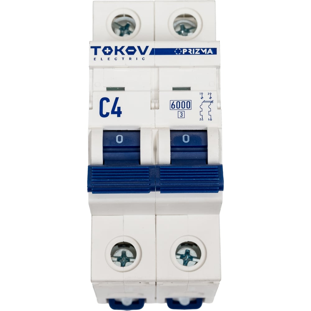 Изображение товара Выключатель автоматический модульный TOKOV ELECTRIC 2П, 4А, 6кА, характеристика C TKE-PZ60-MCBI-2-4-C