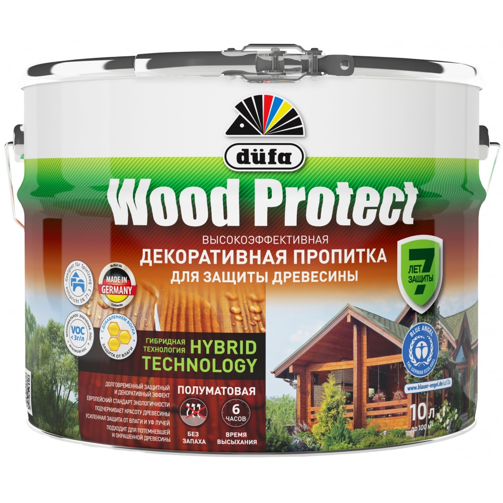 фото Пропитка для защиты древесины dufa wood protect махагон 10 л мп000015765