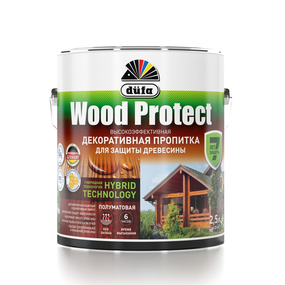 фото Пропитка для защиты древесины dufa wood protect дуб 2,5 л мп000015761