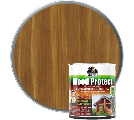 Изображение товара Пропитка для защиты древесины Dufa Wood Protect тик 750 мл МП000015769