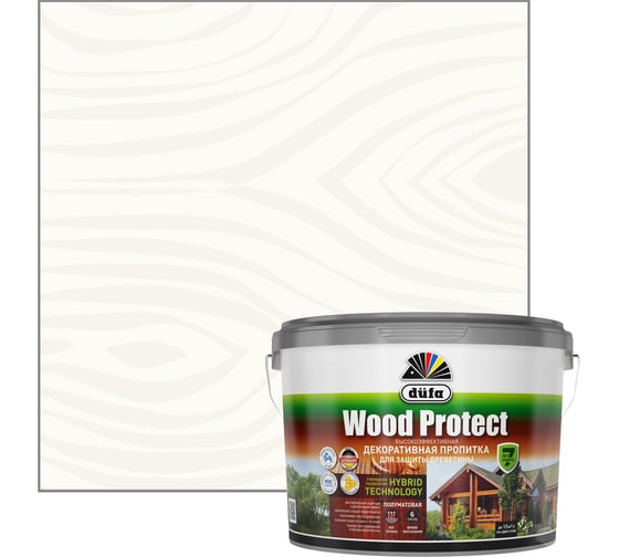 Изображение товара Пропитка для защиты древесины Dufa Wood Protect белый 2,5 л МП000015749