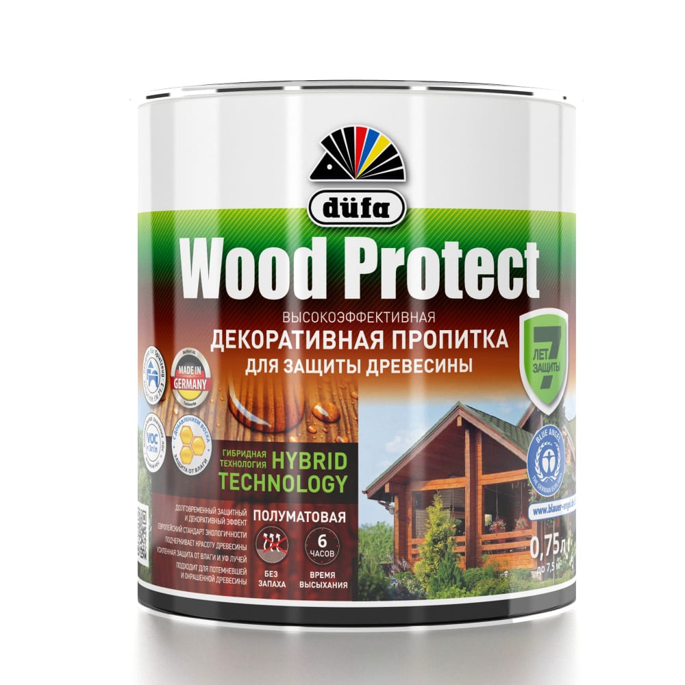 фото Пропитка для защиты древесины dufa wood protect махагон 750 мл мп000015763