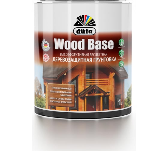 Изображение товара Грунтовка с биоцидом Dufa Wood Base бесцветная 1 л Н0000005997