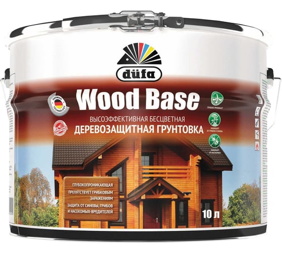 Изображение товара Грунтовка с биоцидом Dufa Wood Base бесцветная 10 л Н0000005999