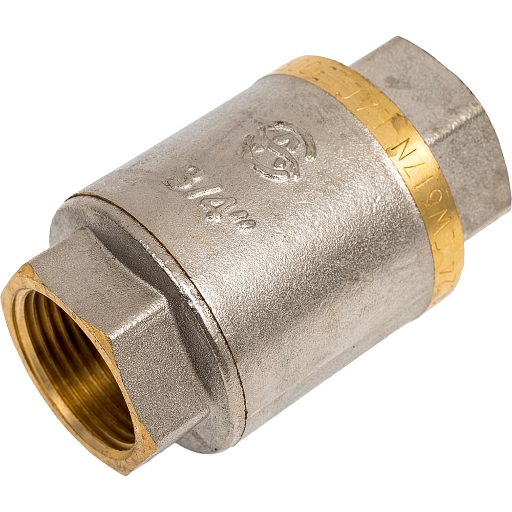 Изображение товара Обратный клапан Aquasfera латунь пружина Ду20 Ру30 для канализации и водопроводных систем