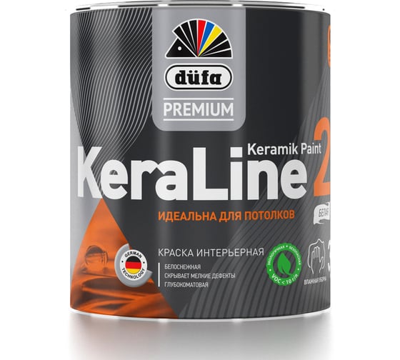 Изображение товара Краска Dufa Premium ВД KeraLine 2, база 1, 0,9 л МП00-006509