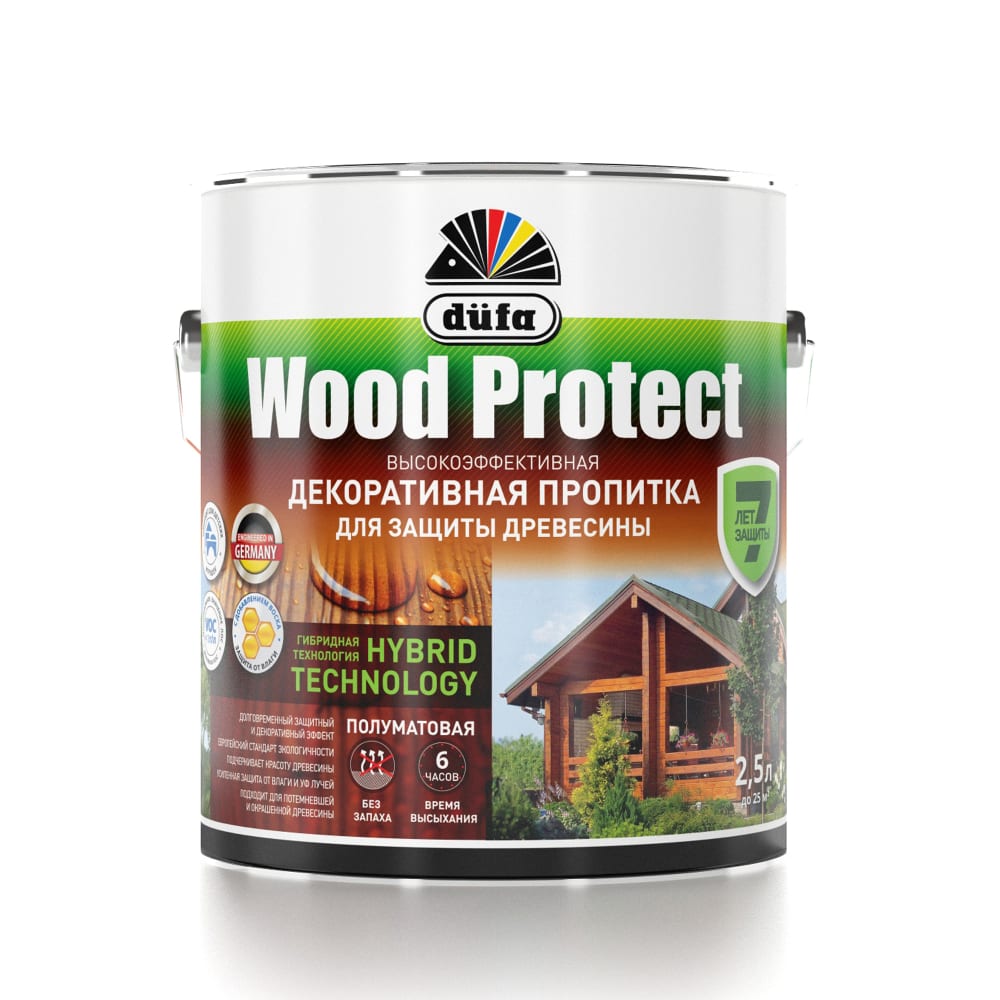 фото Пропитка для защиты древесины dufa wood protect тик 2,5 л мп000015770