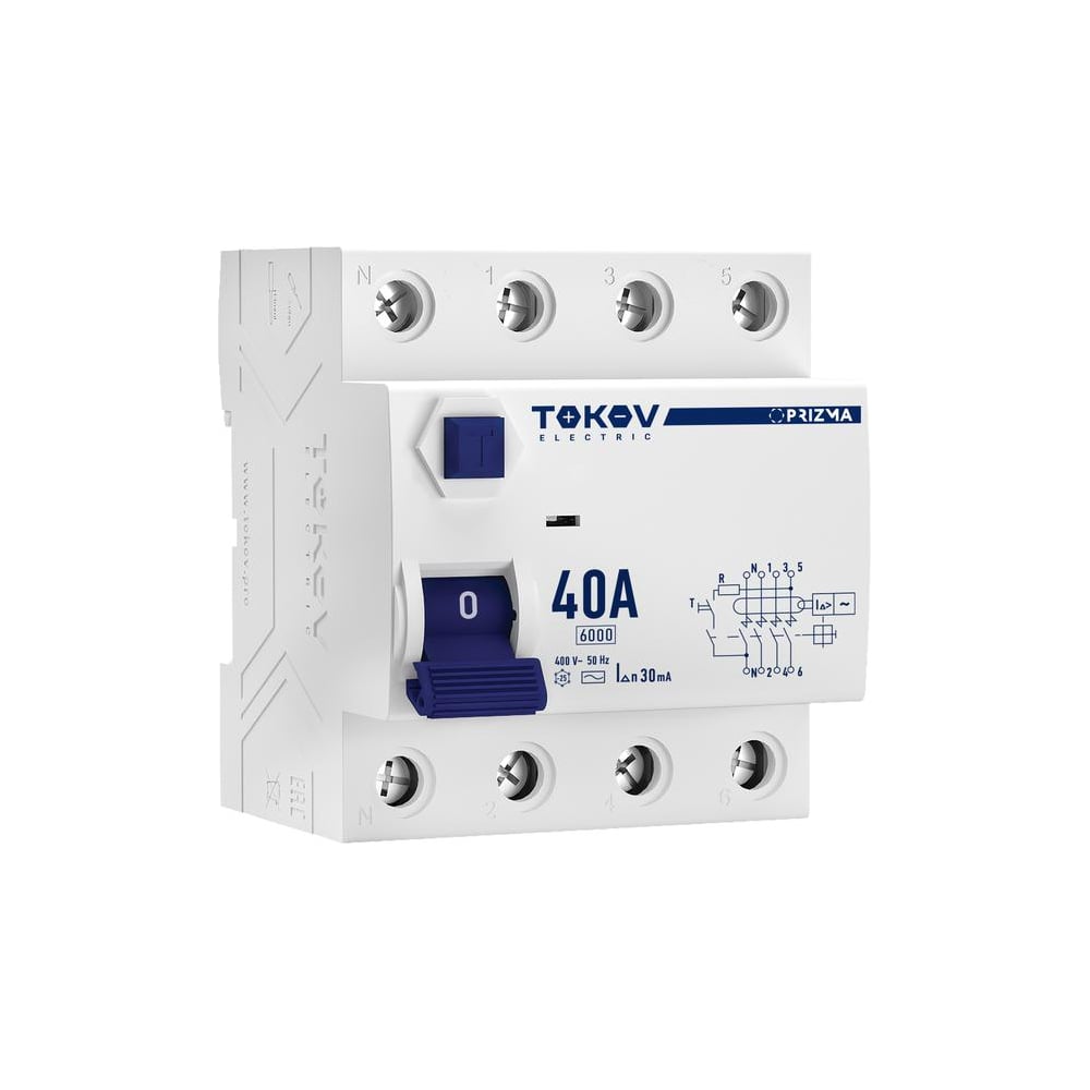 Изображение товара Выключатель дифференциального тока (УЗО) TOKOV ELECTRIC 40А 30мА для распределительных щитов