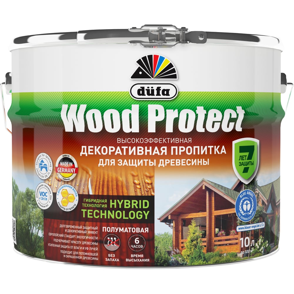 фото Пропитка для защиты древесины dufa wood protect палисандр 10 л мп000015777