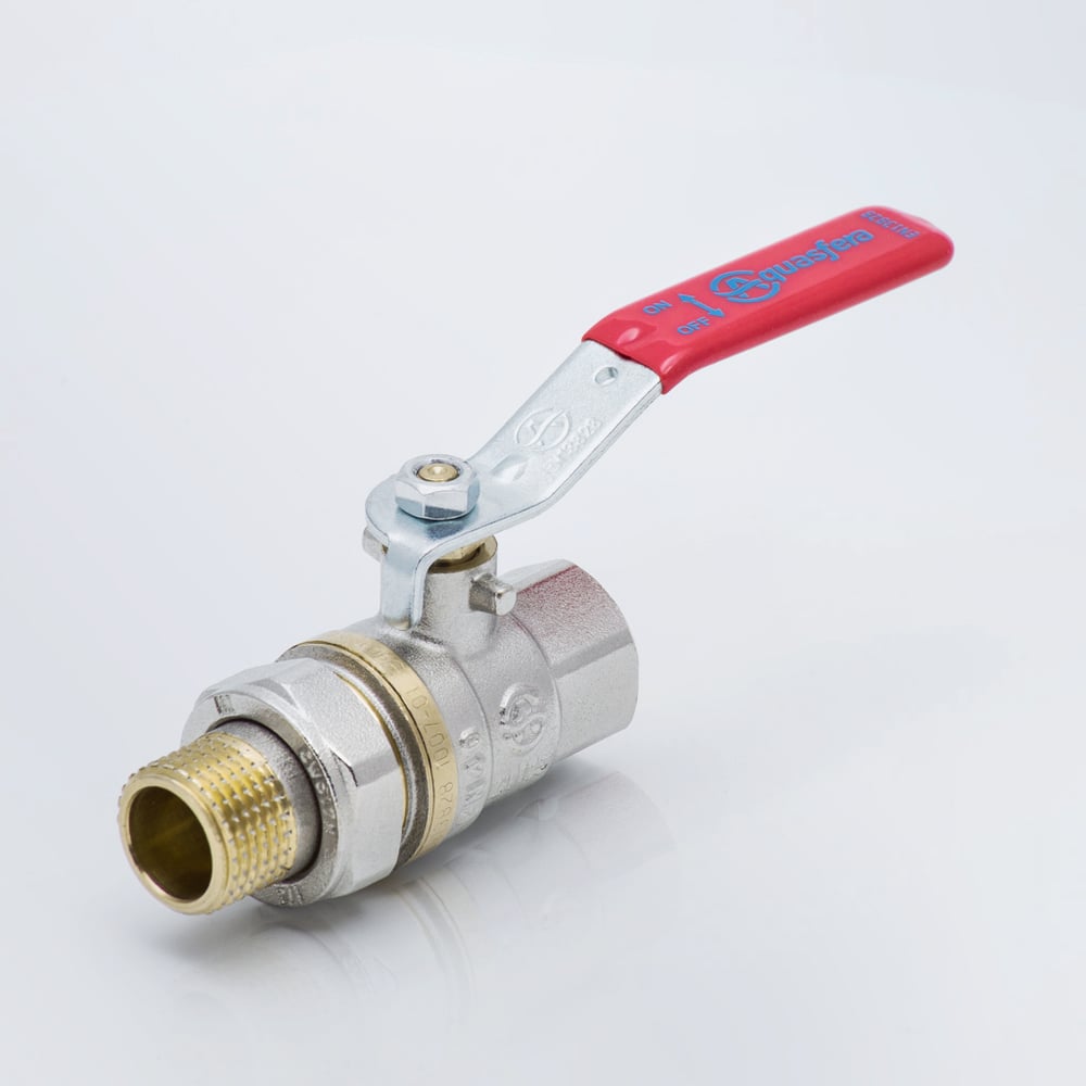 Изображение товара Латунный шаровой кран Aquasfera 1006 Euro никелированный Ду40 для воды и газа