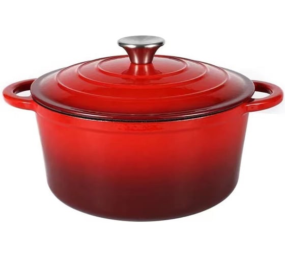 Изображение товара Кастрюля чугунная с крышкой URM с эмалевым покрытием, толщина дна - 7 мм, ø - 24 см, 4 л D01362