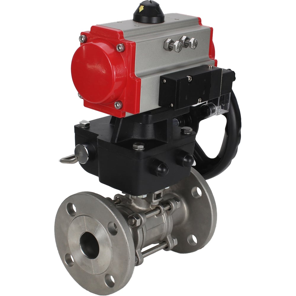 Изображение товара Шаровой кран DN.ru ДУ20 Ру40 с пневмоприводом разборный фланцевый