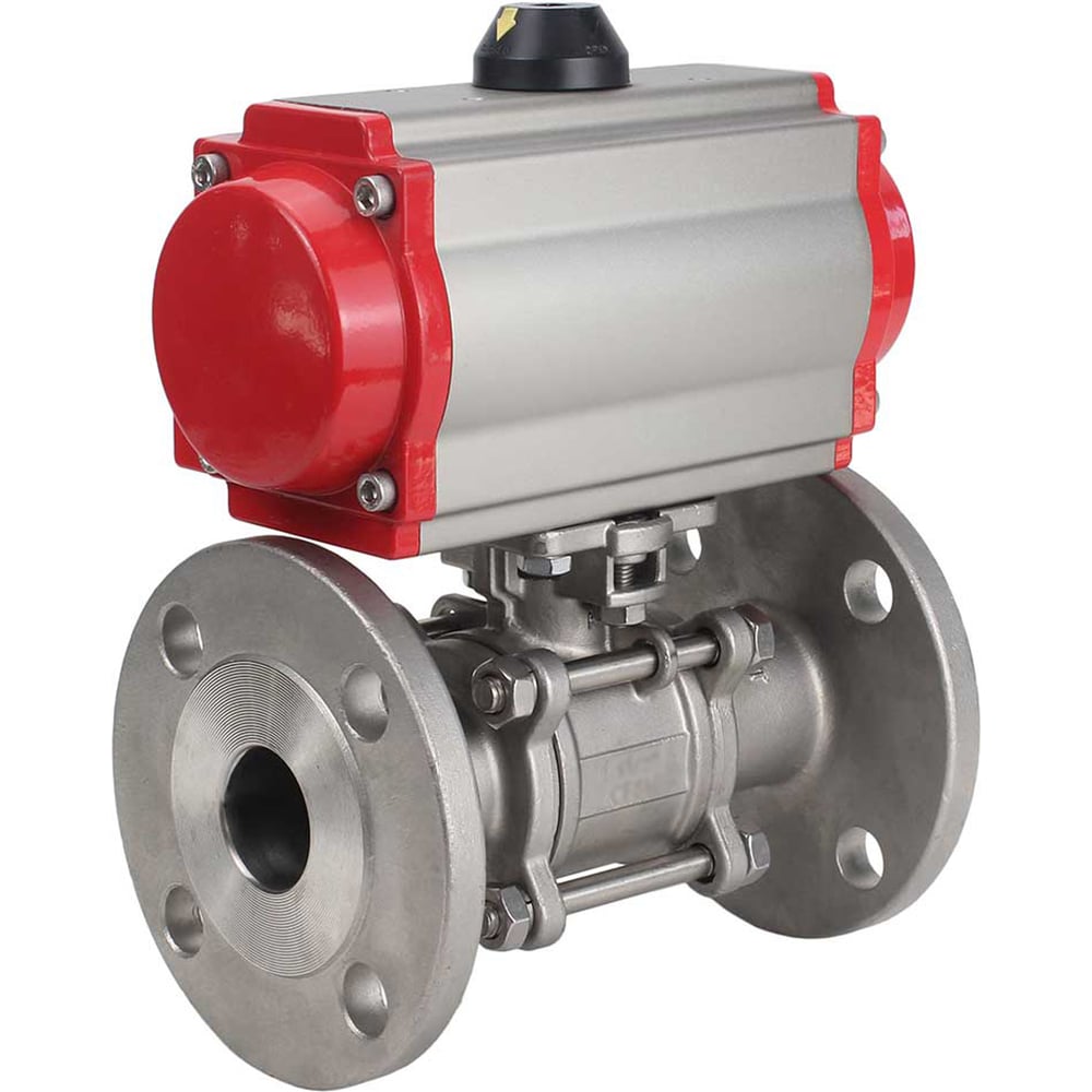 Изображение товара Шаровой кран DN.ru КШФПТ-ISO.316.180 Ду20 Ру40 с пневмоприводом профессиональный