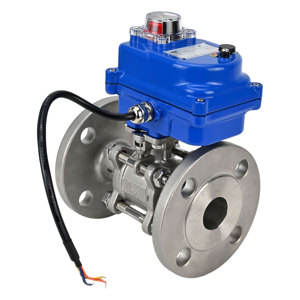 Изображение товара Шаровой кран DN.ru КШФПТ-ISO 304 180 Ду32 Ру40 электропривод 24В нержавеющая сталь