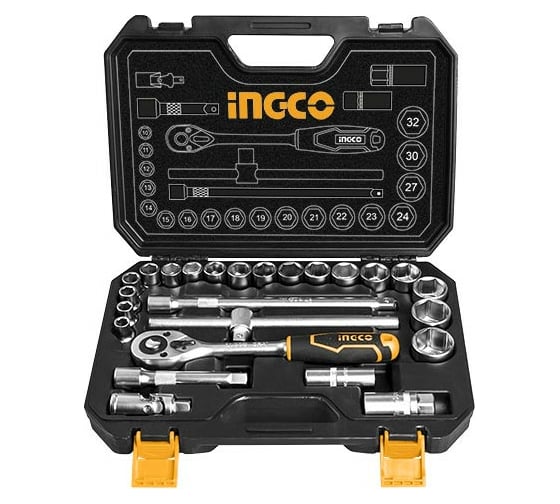 Изображение товара Набор торцевых головок INGCO с трещоткой, 1/2 HKTS12251