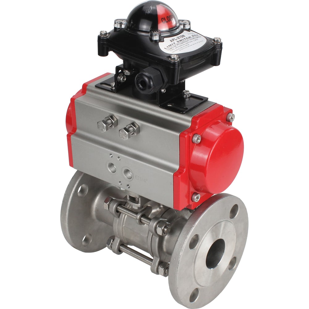 Изображение товара Шаровой кран DN.ru КШФПТ-ISO.316.180 Ду65 Ру25 с пневмоприводом, БКВ D160-10170