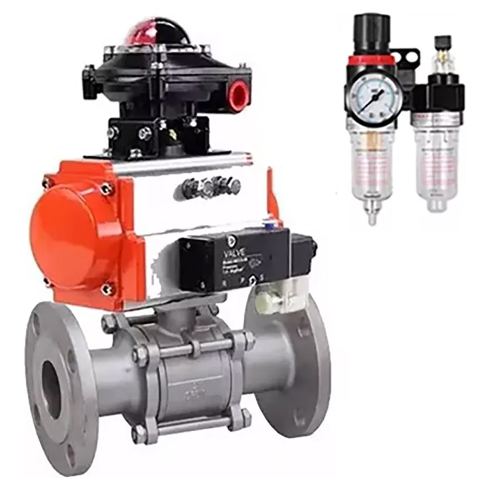 Изображение товара Шаровой кран DN.ru КШФПТ-ISO 316 180 Ду80 Ру25 с пневмоприводом