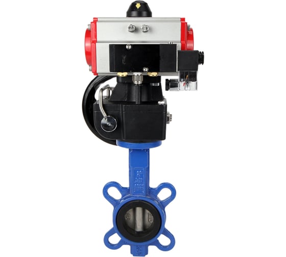 Изображение товара Затвор DN.ru GGG50-316L-NBR Ду100 Ру16 с пневмоприводом, пневмораспределителем, дублером D050-14961